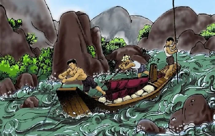 Hình tượng người lái đò sông Đà gắn liền với vẻ kiên cường và dũng mãnh