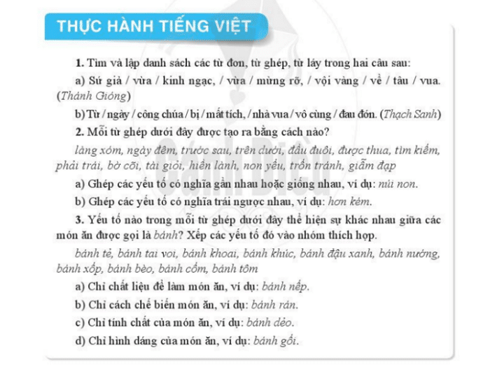 Soạn Tiếng Việt thực hành trang 24 – 25 Lớp 6 bộ Cánh Diều