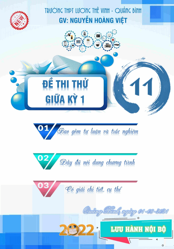 19 đề thi thử giữa kỳ 1 môn Toán 11 – Nguyễn Hoàng Việt