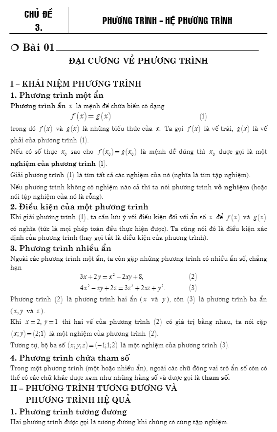 Bài tập phương trình và hệ phương trình có lời giải chi tiết – Nguyễn Phú Khánh, Huỳnh Đức Khánh