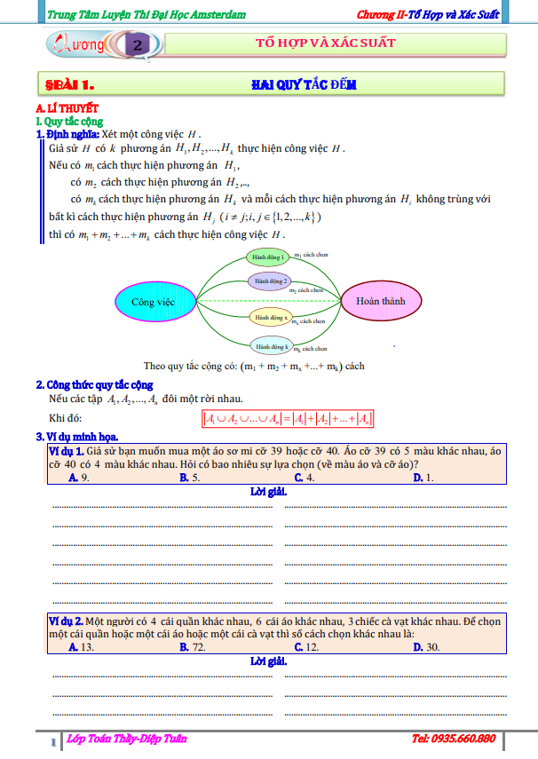 Bài tập tổ hợp và xác suất – Diệp Tuân