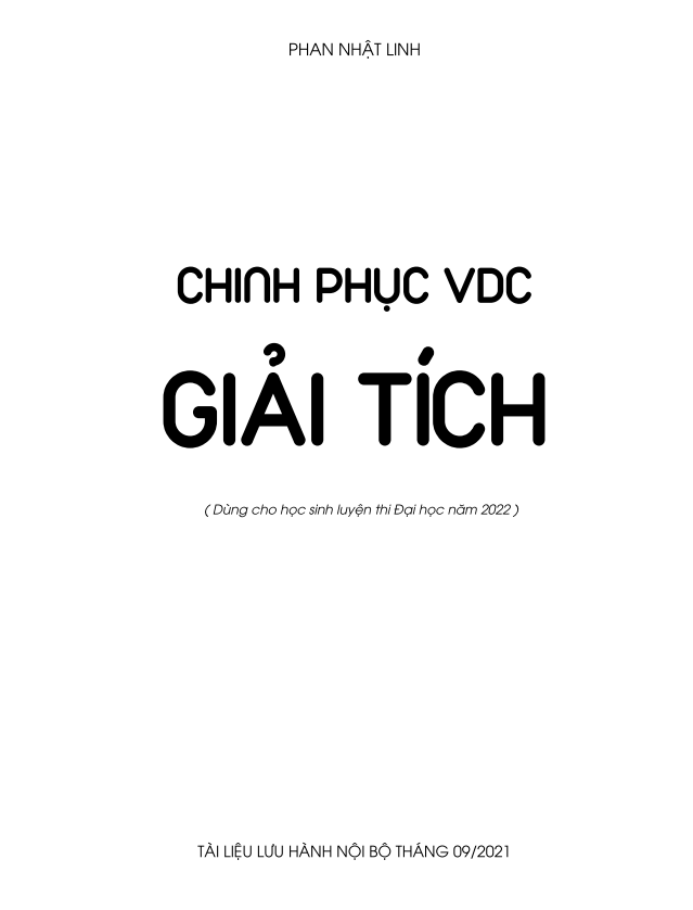 Chinh phục vận dụng – vận dụng cao Giải tích – Phan Nhật Linh