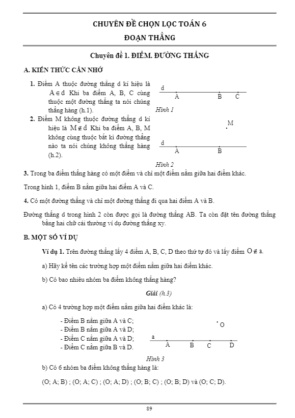 Chuyên đề đoạn thẳng