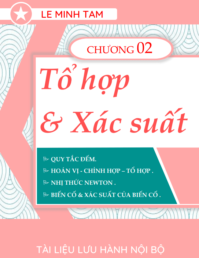 Chuyên đề tổ hợp và xác suất – Lê Minh Tâm