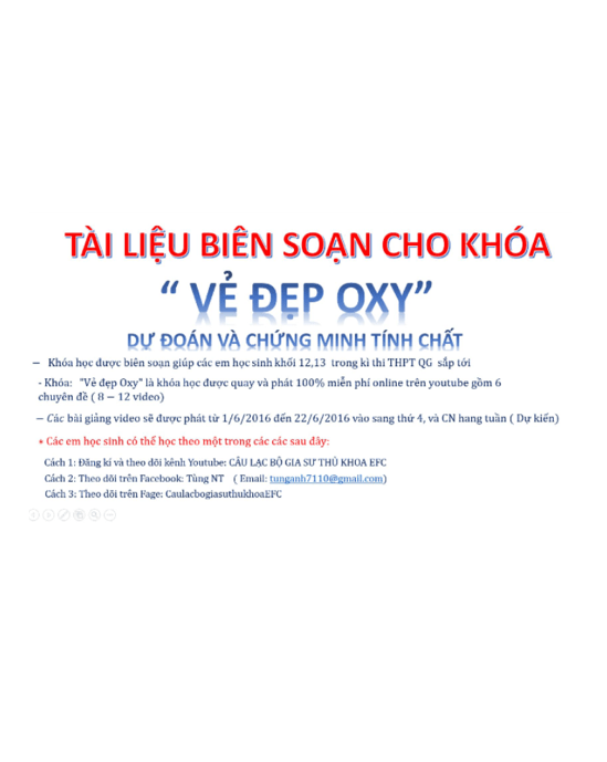 Dự đoán và chứng minh tính chất hình học Oxy – Nguyễn Thanh Tùng