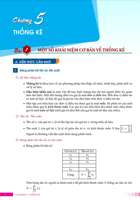 Kiến thức cần nhớ và phương pháp giải toán chuyên đề thống kê