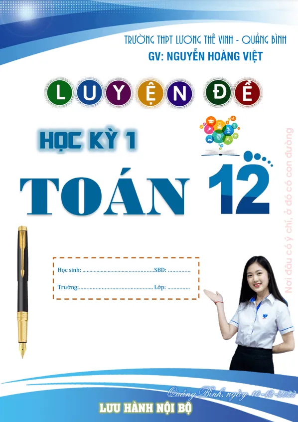 Luyện đề kiểm tra cuối học kì 1 môn Toán 12 – Nguyễn Hoàng Việt