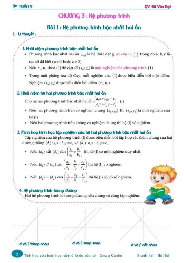 Lý thuyết và bài tập môn Toán 9 học kì 2 – Đỗ Văn Đạt