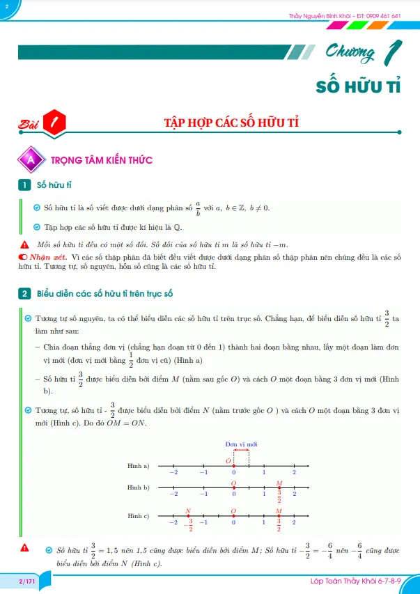 Phân dạng và bài tập số hữu tỉ Toán 7 Chân Trời Sáng Tạo