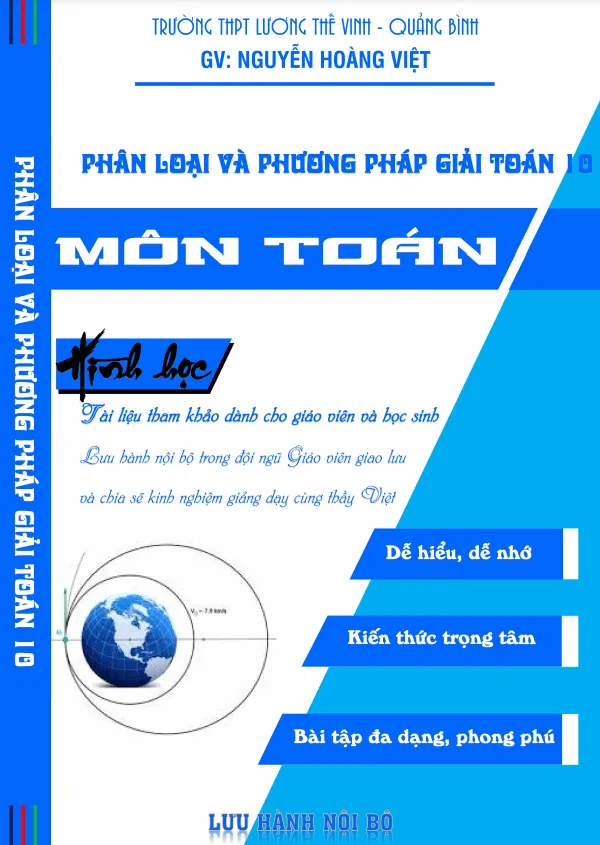 Phân loại và phương pháp giải Toán 10 phần Hình học – Nguyễn Hoàng Việt