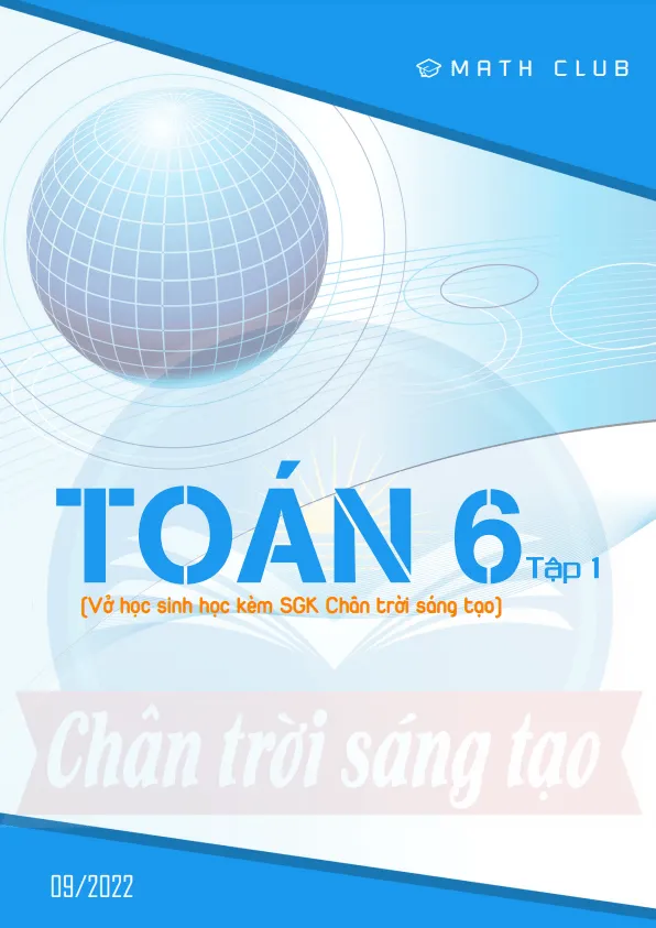 Vở học sinh học kèm SGK Toán 6 Chân Trời Sáng Tạo (tập 1)