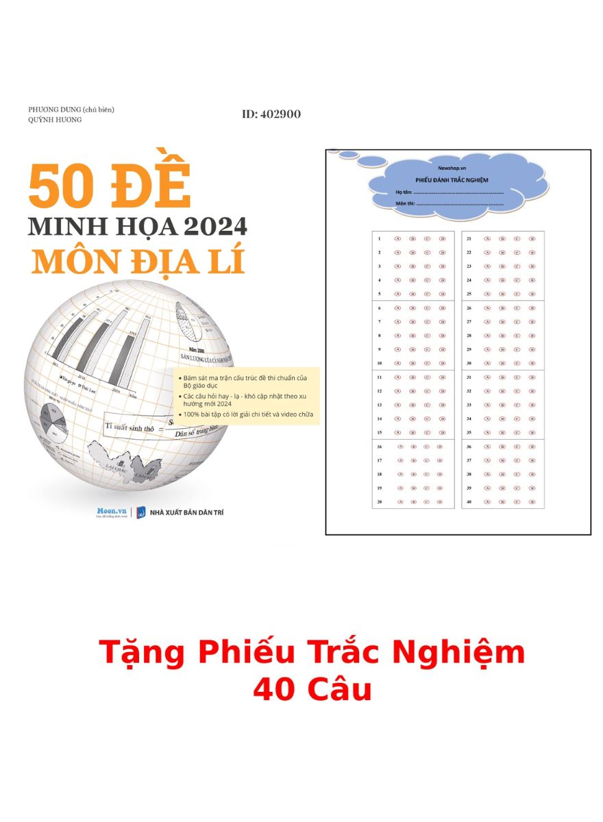 50 Đề Minh Hoạ 2024 Môn Địa Lí + Tặng Phiếu Trắc Nghiệm 40 Câu