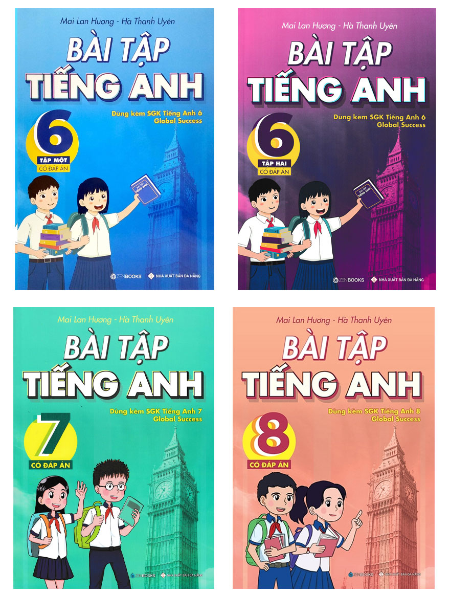 Combo Bài Tập Tiếng Anh Lớp 6+7+8 - Có Đáp Án (Dùng Kèm SGK Global Success) (Bộ 4 Cuốn)