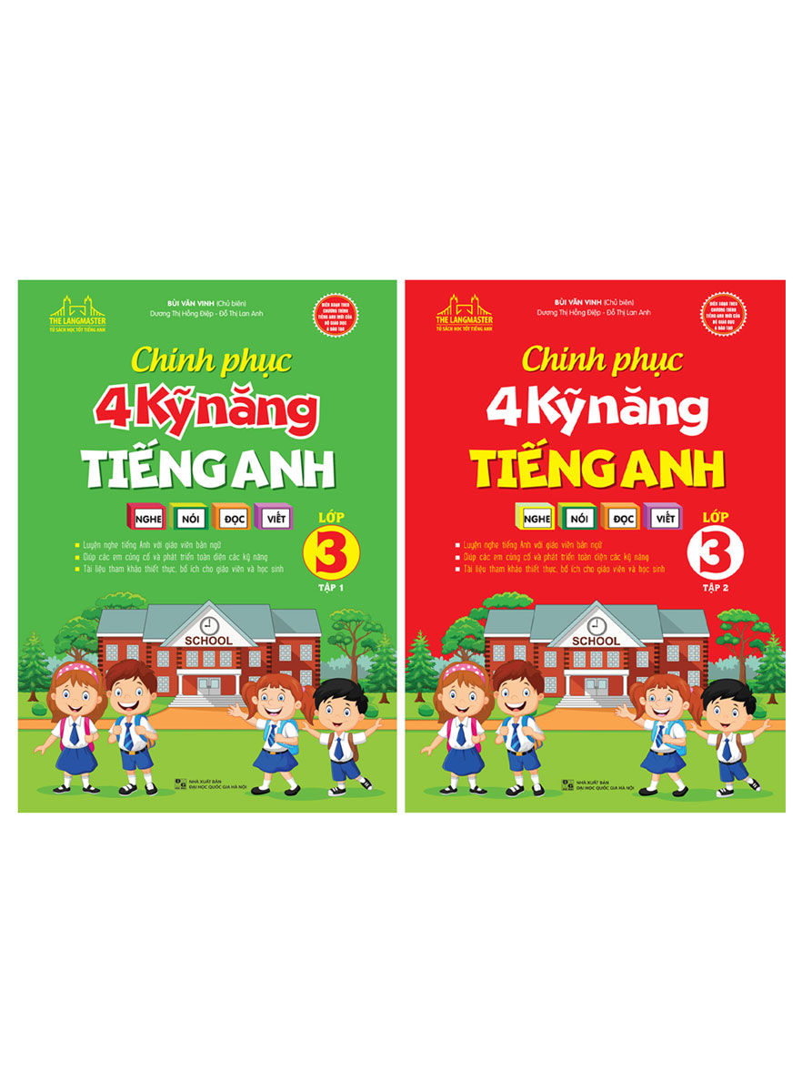 Combo Chinh Phục 4 Kỹ Năng Tiếng Anh Nghe - Nói - Đọc - Viết Lớp 3 - Tập 1+2 (Bộ 2 Cuốn)