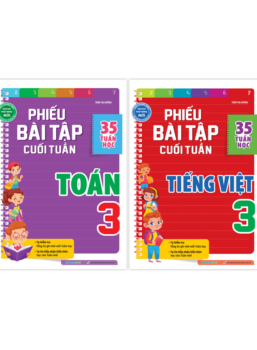 Combo Phiếu Bài Tập Cuối Tuần Toán + Tiếng Việt 3 (35 Tuần Học)