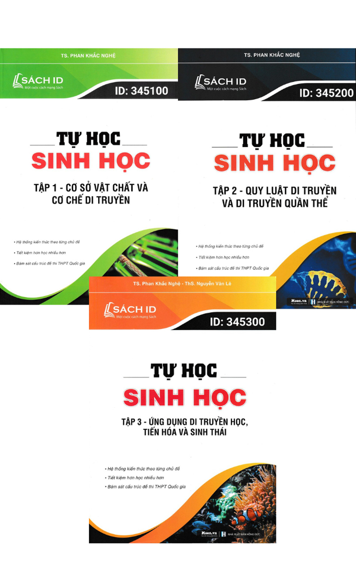 Combo Tự Học Sinh Học: Tập 1 + Tập 2 + Tập 3 (Bộ 3 Cuốn)